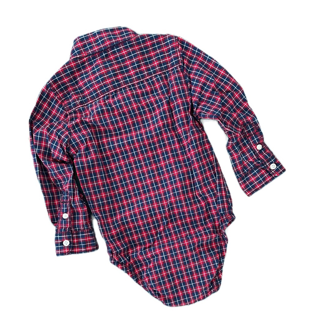 Navy & Red Button Up - Picture 2 of 3